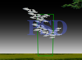 鱼群  抽象雕塑