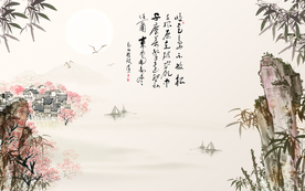 中式工笔背景图