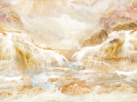 现代山水大理石沙发背景墙