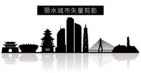 丽水城市矢量剪影