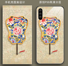 古风工笔花鸟宫廷手机壳图案