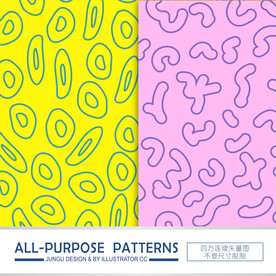 现代几何线条豹纹字母数字底纹背