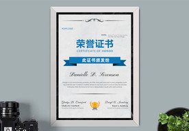 荣誉证书时尚竖版证书