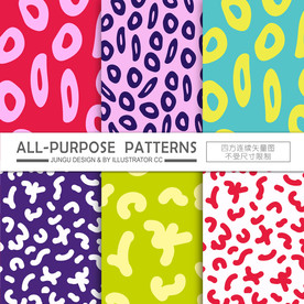 豹纹几何字母圆圈抽象底纹背景