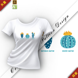 矢量原创可爱仙人球插图图案