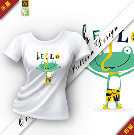 矢量原创可爱青蛙插图图案