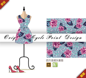 抽象月季几何四方连续