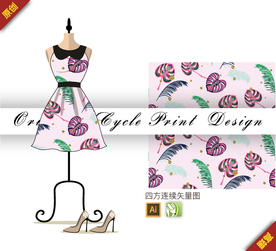 热带雨林树叶四方连续