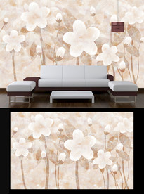 大理石花朵电视背景墙