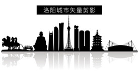 洛阳城市矢量剪影