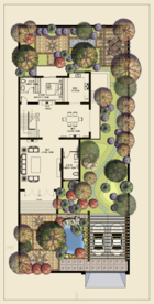 庭院景观设计彩色平面图分层素材