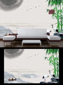 中国风山水背景墙