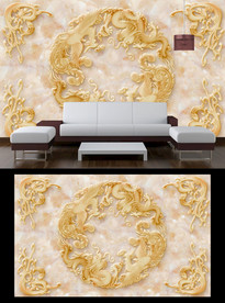 大理石浮雕电视背景墙