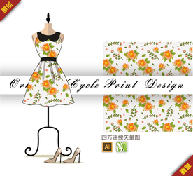 矢量君子兰腊梅四方连续