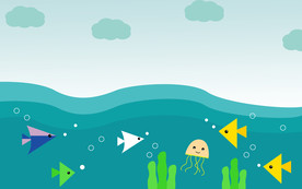 蓝色海洋背景图