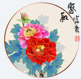原创高清手绘牡丹装饰画壁画