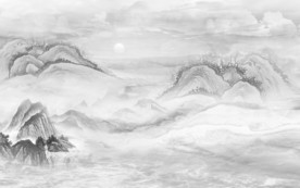 石纹新灰色山水画 tif分层