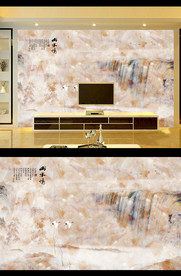 仙鹤山水电视背景墙