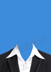 寸照黑色西装V领女生模板