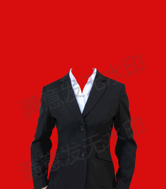 女生V领证件照形象照全身半身模