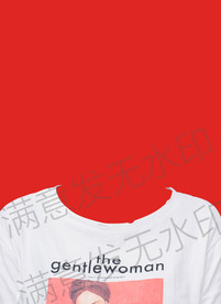 圆领短袖证件照模板