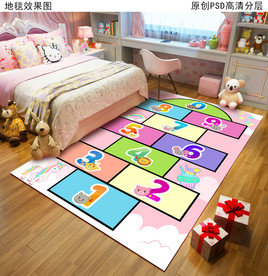 可爱卡通儿童房地毯地垫