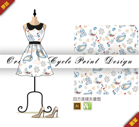 抽象腰果花四方连续