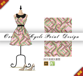 矢量几何带状条四方连续