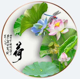 原创高清荷花装饰画壁画