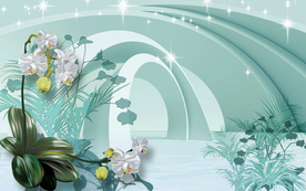 君子兰花朵3背景墙