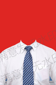 男士白色衬衫模板证件照