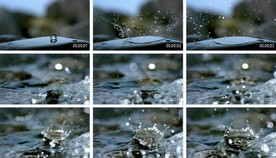 高速水滴水水滴雨石头水珠滴落