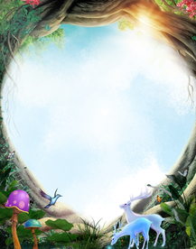 奇幻森林绿植藤蔓拱门图片