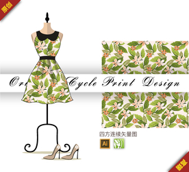 矢量唯美鸡蛋花四方连续