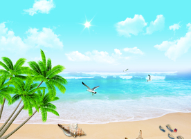 海景蓝天白云