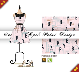 抽象几何字母四方连续