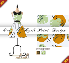 抽象简约棕蒲叶子四方连续