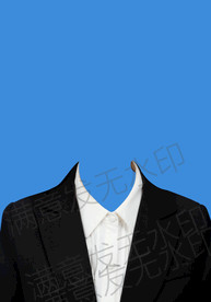 女士黑色西装证件照模板