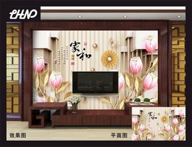 3D电视客厅背景墙