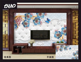 3D电视客厅背景墙
