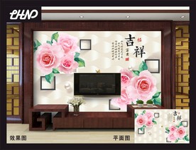 3D电视客厅背景墙
