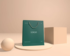 绿色手提袋效果图图片