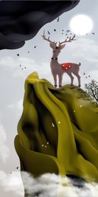 现代轻奢金色石头发财鹿玄关装饰