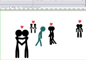 火柴人单身狗在恋人中走过5秒