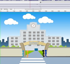 火柴人学生一起上学10秒