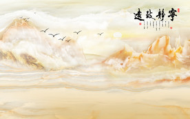 山水石纹背景墙