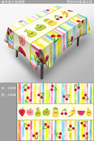 缤纷水果餐桌布图案花纹