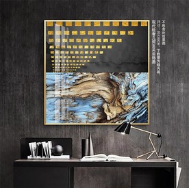 抽象金箔几何装饰画