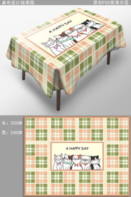 可爱猫咪卡通桌布