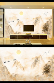 旭日东升电视背景墙